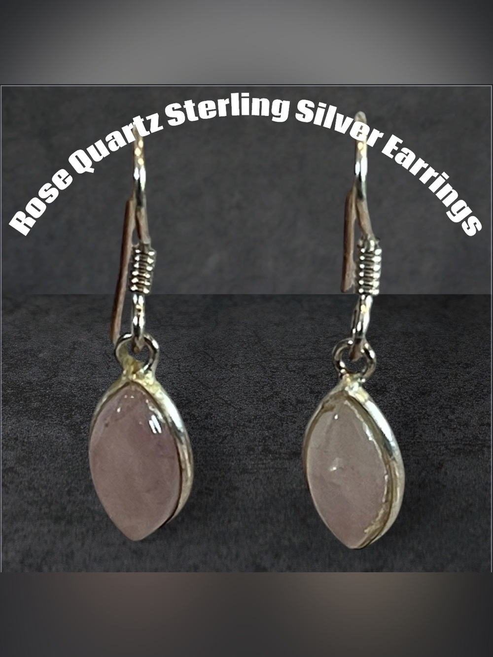Rose Quartz 925 Sterling Silver Dangle Earrings NWOT